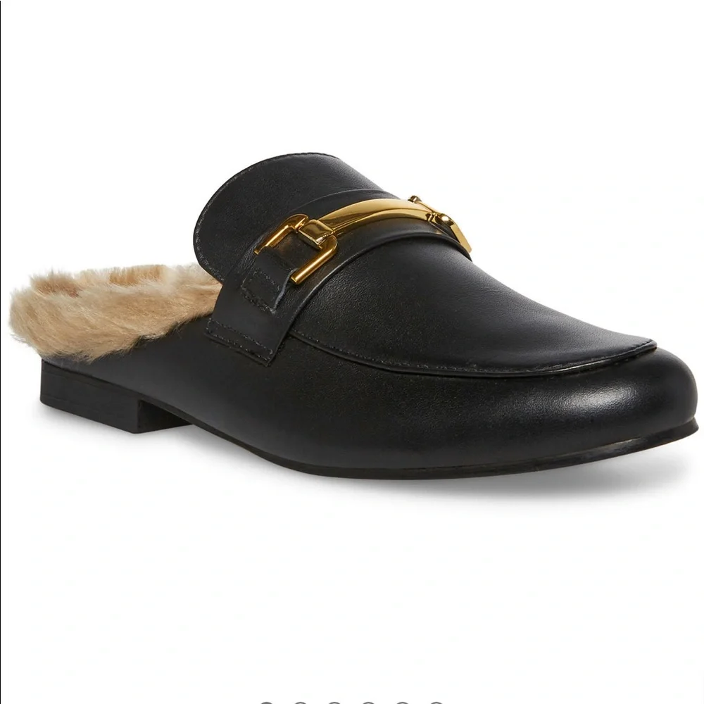 Steve Madden Ladies Faux Fur Slip On Mule - Picture 1 of 10